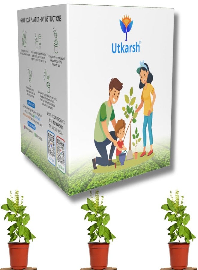 Utkarsh Tulsi Seed Starter DIY Grow Kit for Gifting | Best Eco-Friendly Return Gift Ideas for Kids & Beginners | Easy to Grow it Yourself Gardening Set for Home & Kitchen Garden | Pack of 1 - Image 1